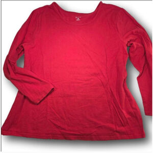 Women's Erika Red Long Sleeve Tee Plus Size 2X